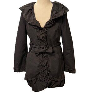 Blanc Noir Jacket Coat Women Large Black Coquette Whimsygoth Ruffles